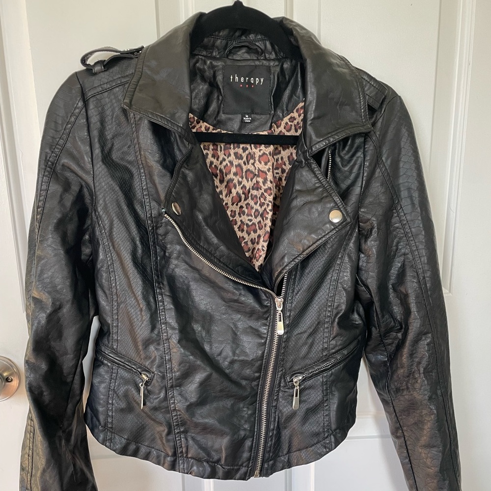 Black faux leather jacket